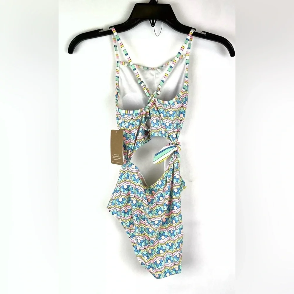 Hobie Girl’s Cutout One Piece Floral Swimsuit Size 14